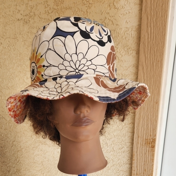 VINTAGE susan‎ carrolan millinery Bucket Hat Reversible Floral main image 8